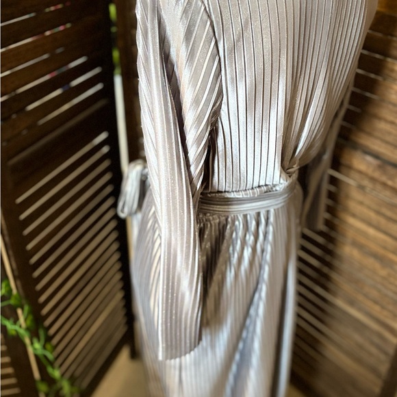 Lane Bryant Shimmering Silver Long Sleeve Dress - Picture 2 of 3